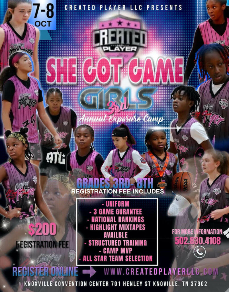 girls basketball camp poster